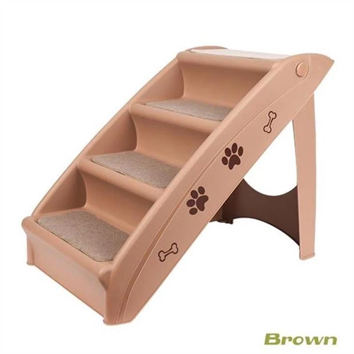 Pet Stairs Foldable Plastic Dog Climbing Steps Ladder For Bed And Kennel